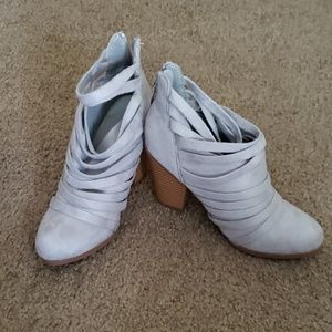 TC Light gray strappy booties worn once